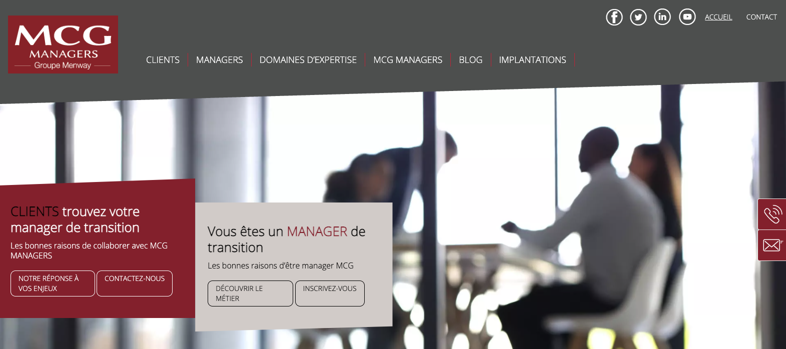 Site internet de MCG MANAGERS